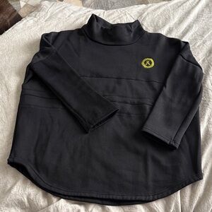 Thick Black Sweatshirt with Yellow Embroidered Logo